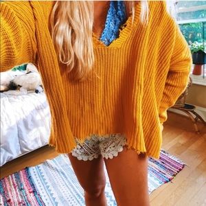 🍯Offshoulder Honey/Mustard Cozy Sweater